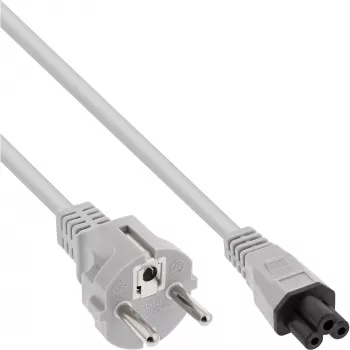 InLine AC-stroomkabel voor notebook CEE7/7 naar C5-koppeling, grijs, 0,5 m
