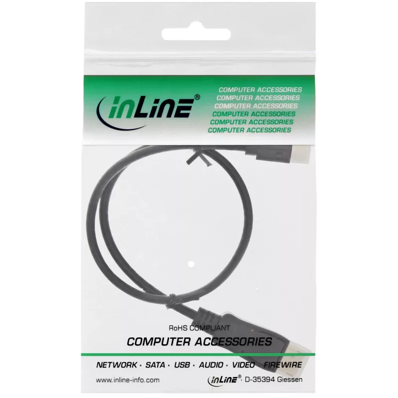 InLine Mini DisplayPort naar DisplayPort kabel zwart 1 m