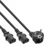 InLine Y-stroomkabel 1x CEE 7/7 haaks / 2x 3-polig IEC C13 stekker, 3 m
