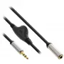 InLine slanke audiokabel 3,5 mm stekker / bus met volumeregelaar 0,25 m