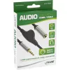 InLine slanke audiokabel 3,5 mm stekker / bus met volumeregelaar 0,25 m
