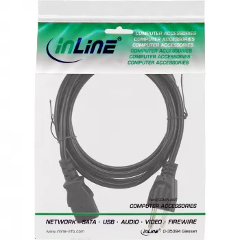 InLine stroomkabel VS stekker / 3-pin IEC C13 stekker, 18 AWG, 1 m