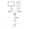 InLine Y-stroomkabel 1x CEE 7/7 haaks / 2x 3-polig IEC C13 stekker, 5 m