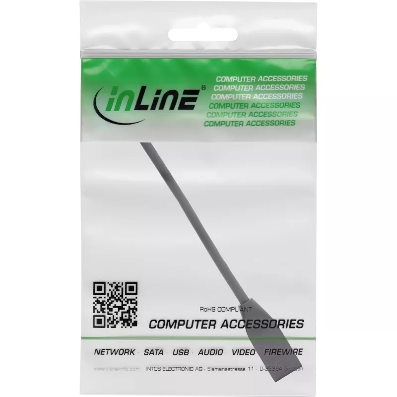 InLine RJ45-interfacebescherming Cat.6A S/FTP, RJ45 M/F, zwart, 0,2m