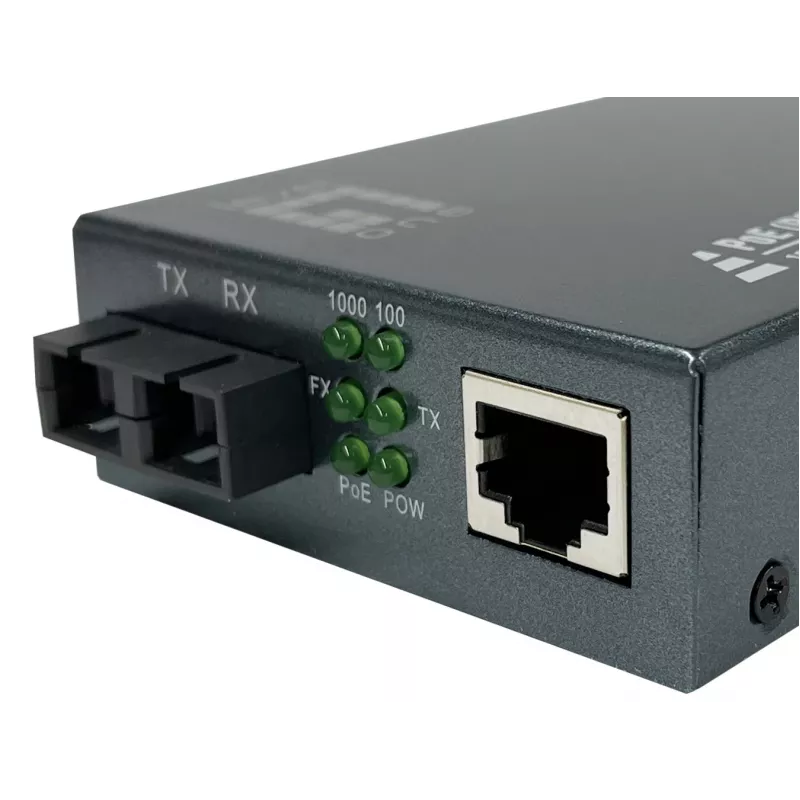 LevelOne RJ45 naar SC Gigabit mediaconverter, PoE PSE, multimode vezel, 0,5 km