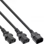 InLine stroom-Y-kabel Duitse type F 1x IEC-C14 naar 2x IEC-C13 3m
