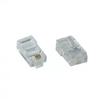 InLine modulaire stekker 8P4C RJ45 voor crimpen op lintkabel ISDN 100 stuks