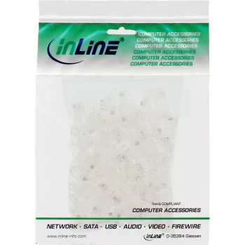 InLine modulaire stekker 8P4C RJ45 voor crimpen op lintkabel ISDN 100 stuks