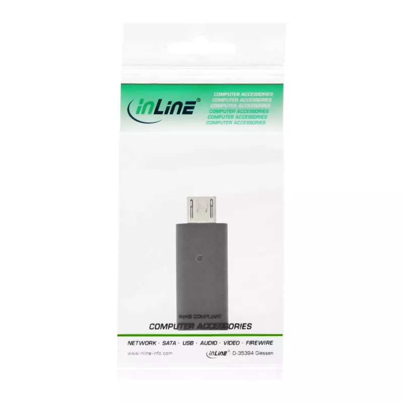 USB 2.0 adapter InLine 33302I Micro-USB stekker naar USB-C bus