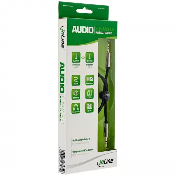 InLine slanke audiokabel 3,5mm stekker / stekker stereo 0,5m