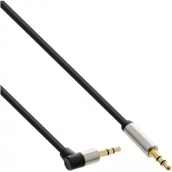 InLine slanke audiokabel 3,5 mm stekker/stekker haaks stereo 3 m