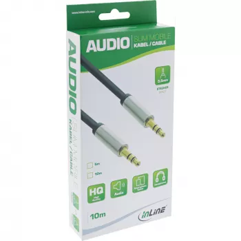 InLine slanke audiokabel 3,5 mm stekker / stekker, stereo, 10 m