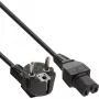 InLine netkabel, CEE7/7 haaks naar C15 recht, 3 x 1 mm², zwart, 5 m