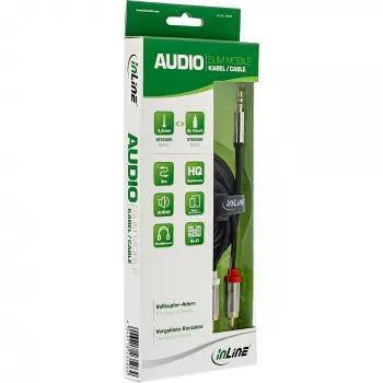 InLine slanke audiokabel 3,5 mm stekker / 2x cinch-stekker 10 m
