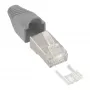 InLine crimpstekker RJ45 8P8C afgeschermd met invoerhulp en knikbescherming, grijs