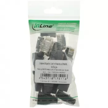 InLine crimpstekker RJ45 8P8C afgeschermd met invoerhulp en knikbescherming, grijs