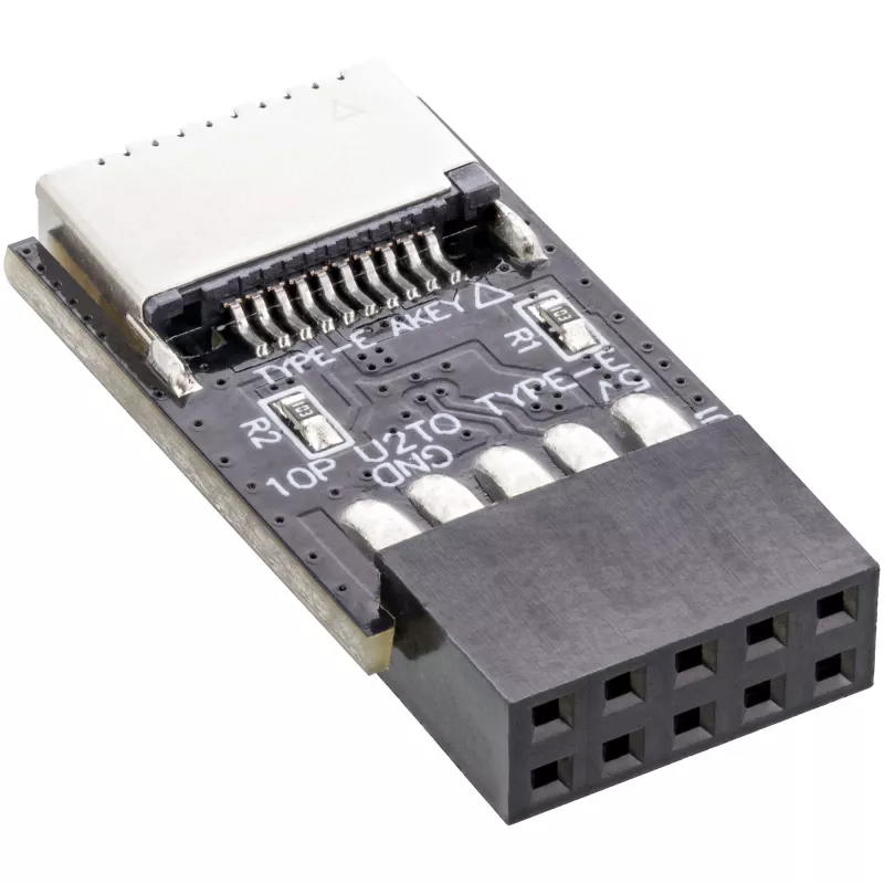 InLine USB 2.0 naar USB 3.2 Type-E Key-A adapter intern