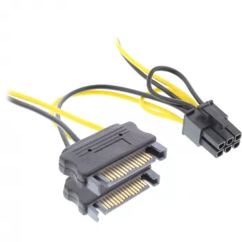 InLine netadapter 2x SATA / 6-pin voor PCIe-grafische kaart 26628B