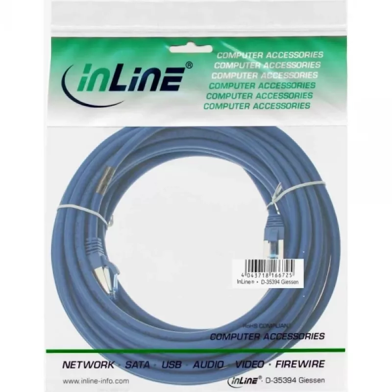 InLine patchkabel S/FTP PiMF Cat.6A halogeenvrij 500 MHz blauw 7,5 m