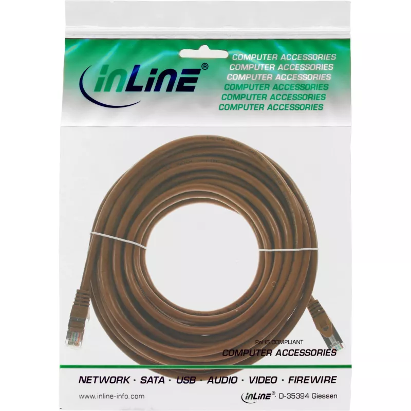 InLine patchkabel SF/UTP Cat.5e bruin 5m