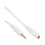 InLine audiokabel 3,5 mm stekker/bus, stereo, wit/goud 5 m