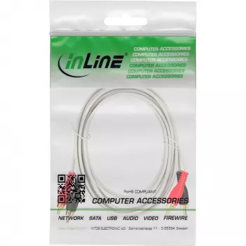 InLine audiokabel 2x cinch-stekker naar stekker wit / goud 2m