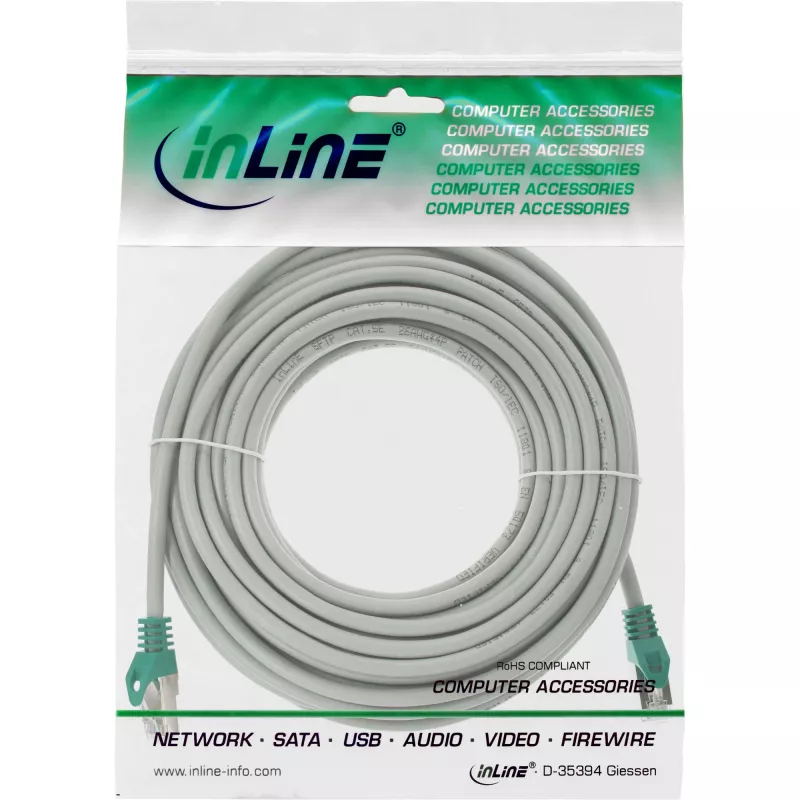 InLine crossover-patchkabel pc naar pc F/UTP Cat.5e grijs 10m