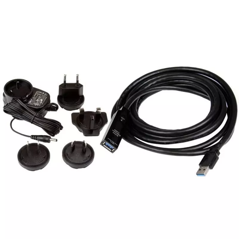 StarTech.com USB3AAEXT3M actieve USB 3.0-verlengkabel, USB-A male naar USB-A female, 3 m, zwart