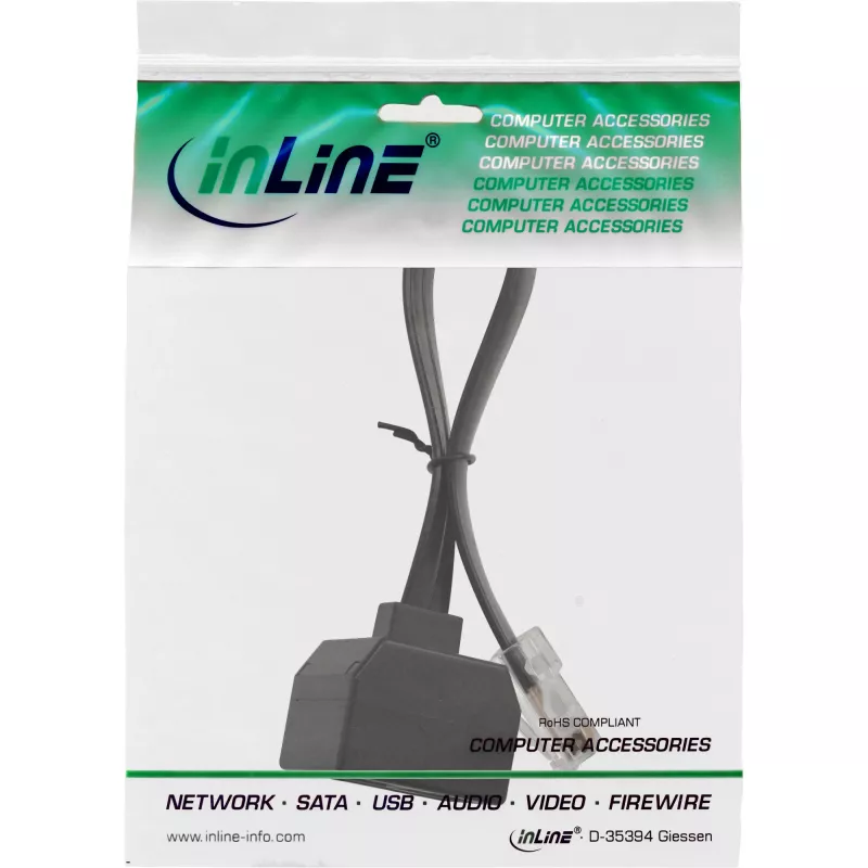 InLine ISDN-splitter 1 -> 2, 1x RJ45 M / 2x RJ45 F, (8P8C), zonder weerstanden