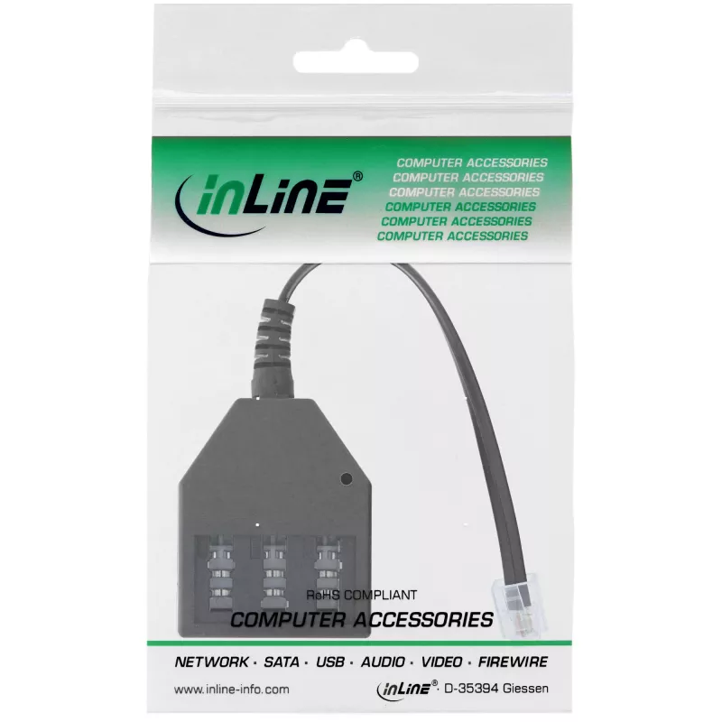 InLine TAE Duitse adapterkabel RJ11 6P4C stekker naar TAE NFN bus 69942A