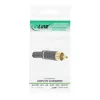 InLine RCA-stekker om te solderen witte ring metaal zwart voor 6 mm kabel