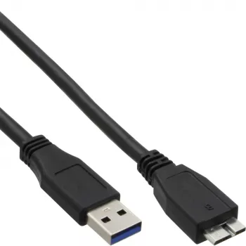 InLine USB 3.2 Gen.1 kabel Type-A stekker / Micro-B stekker, zwart, 0,5 m