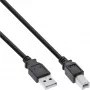 USB 2.0-kabel Type-A stekker / Type-B stekker zwart 5 m InLine 34555X