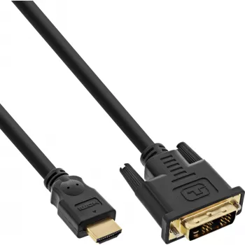 InLine HDMI naar DVI-kabel stekker / 18+1 stekker verguld 5m
