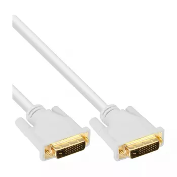 InLine DVI-D-kabel 24+1 stekker/stekker DVI Dual Link wit/goud 2m