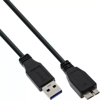 InLine USB 3.2 Gen.1 Kabel, USB-A naar Micro-USB B, 5 m, zwart (35450)