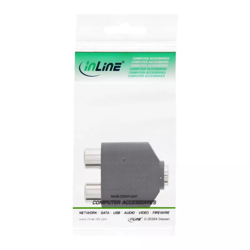 Audio-adapter 3,5 mm bus, female stereo / 2x cinch, female InLine 99346