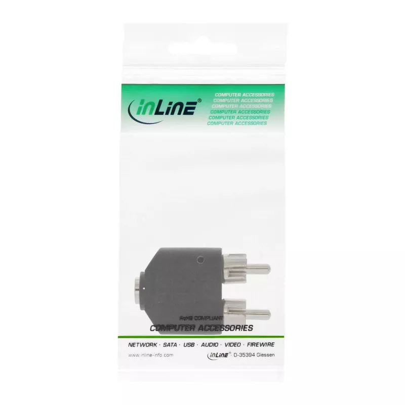 Audio-adapter 3,5 mm jack bus stereo / 2x cinch stekker InLine 99343