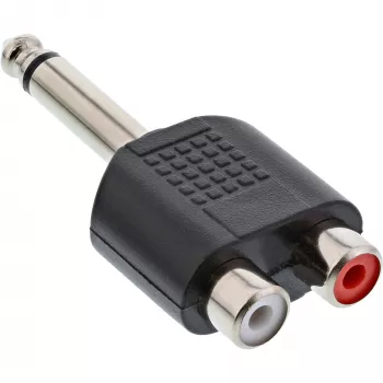 InLine audio-adapter 6,3 mm jackstekker mono / 2x cinch bus