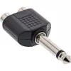 InLine audio-adapter 6,3 mm jackstekker mono / 2x cinch bus