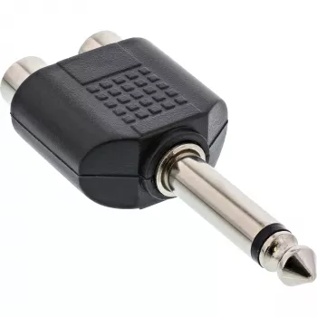 InLine audio-adapter 6,3 mm jackstekker mono / 2x cinch bus