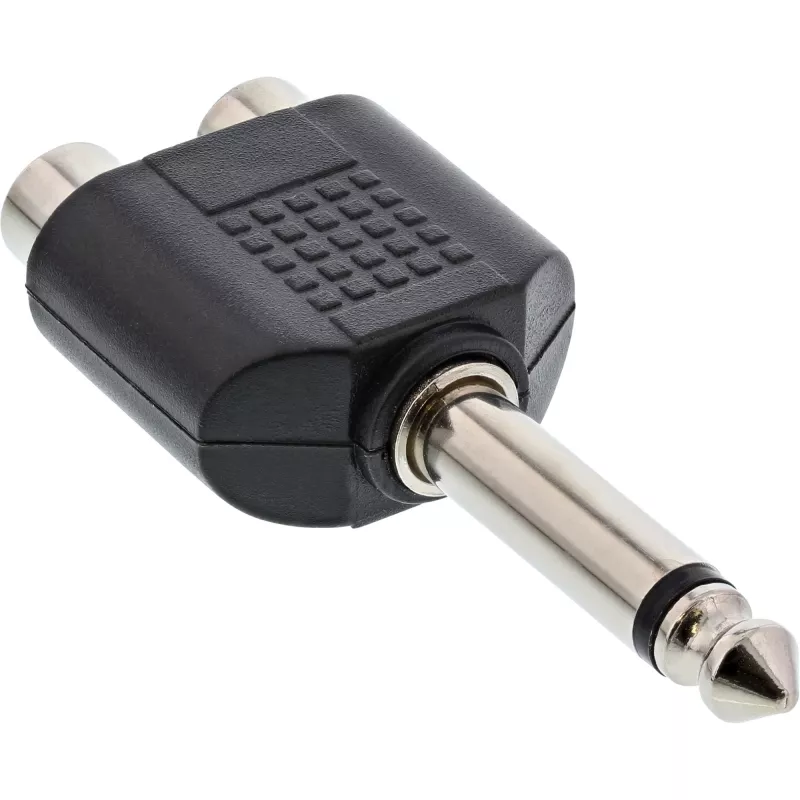 InLine audio-adapter 6,3 mm jackstekker mono / 2x cinch bus