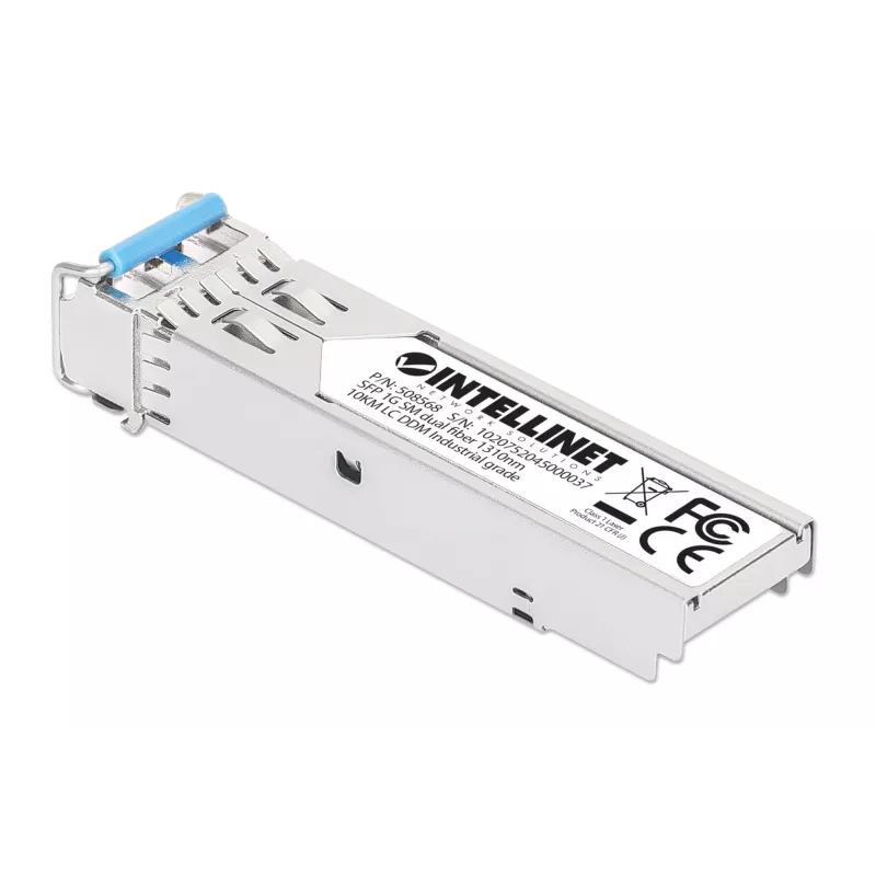 Intellinet Industrial Gigabit Fiber SFP optische transceivermodule 1000Base-LX singlemode 10 km zilver