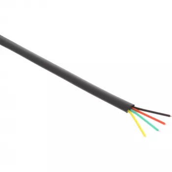 InLine modulaire kabel 4-draads lintkabel zwart 100 m ring