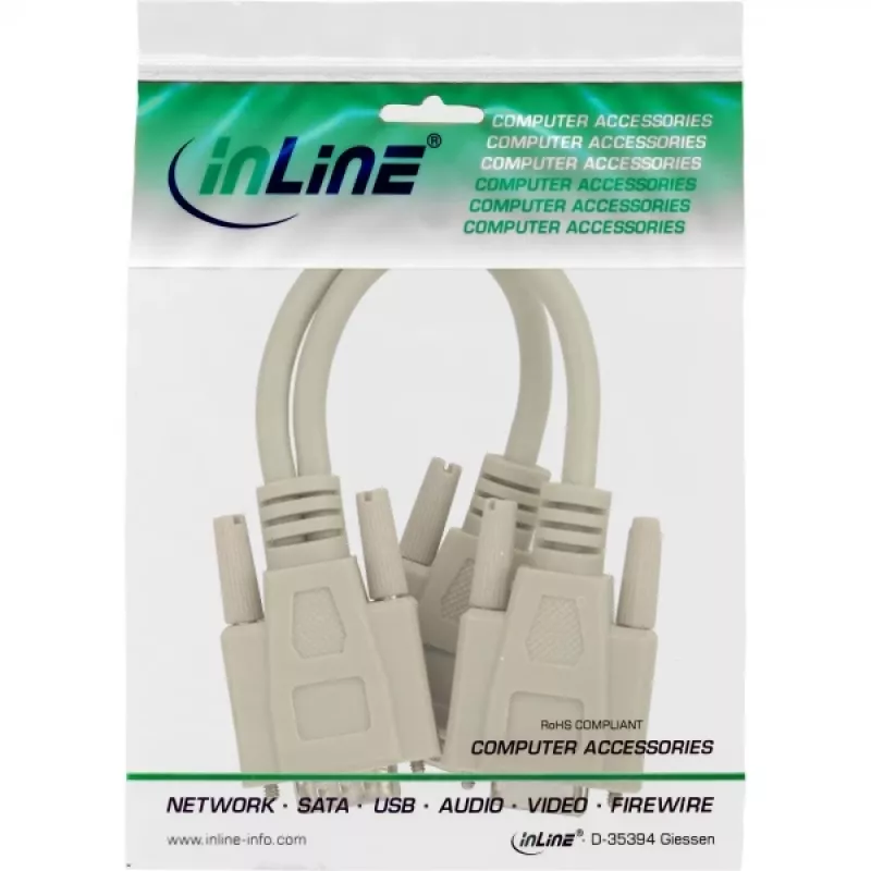 InLine VGA Y-kabel HD15 stekker / 2x HD15 bus 0,2 m