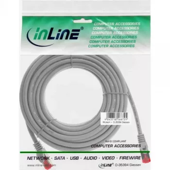 InLine patchkabel S/FTP PiMF Cat.6 250MHz koper halogeenvrij grijs 15 m