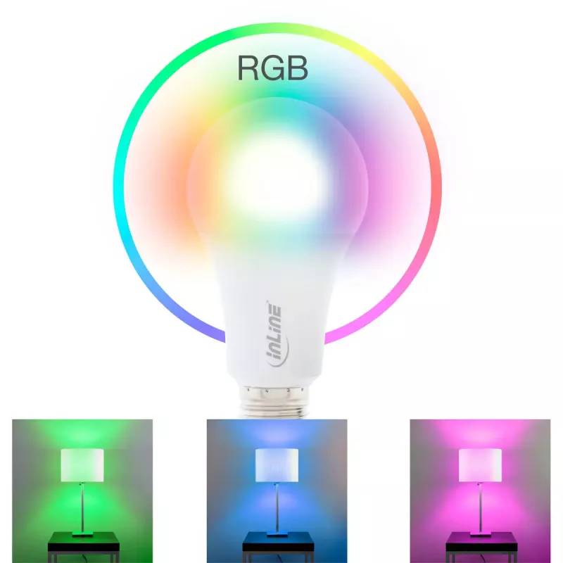InLine SmartHome LED-lamp RGB E27, 900LM