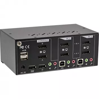 InLine Desktop KVM-switch, 2-poorts, dual monitor DisplayPort 1.2, 4K, USB 2.0