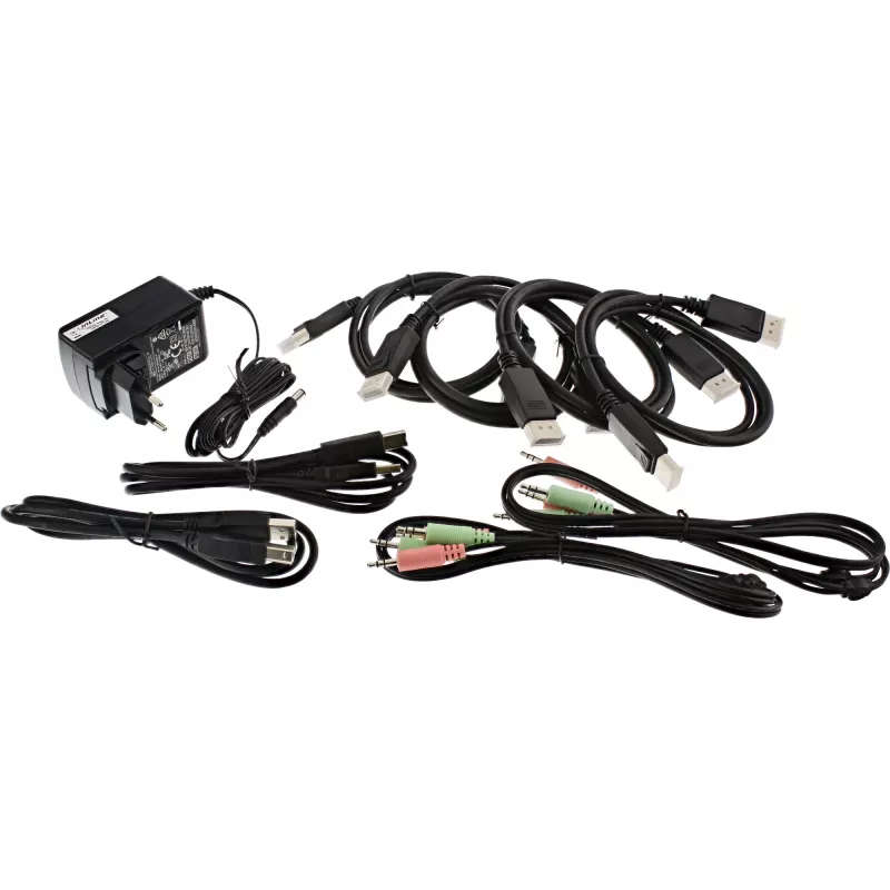 InLine Desktop KVM-switch, 2-poorts, dual monitor DisplayPort 1.2, 4K, USB 2.0