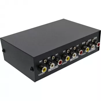 InLine AV-schakelaar manueel 2-poorts 3x cinch IN/OUT composite zwart
